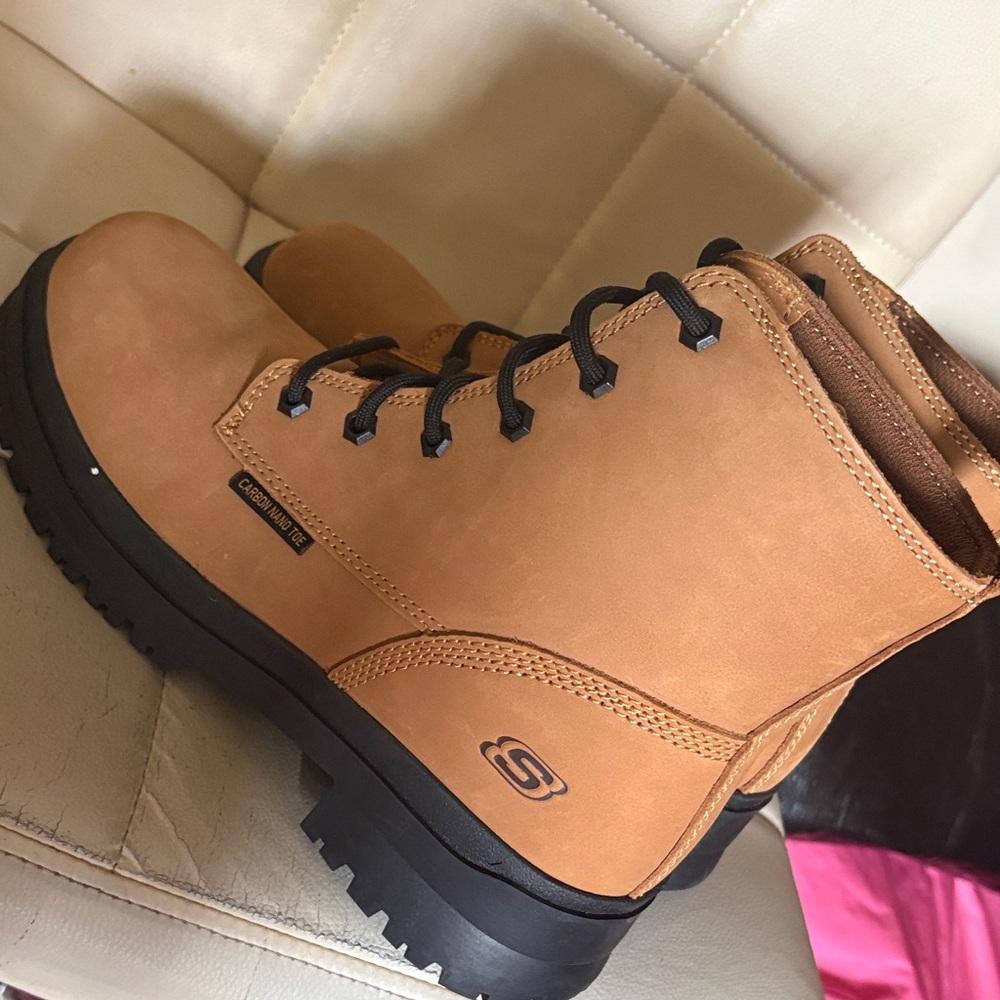 Skechers Brown Leather Ankle Boots